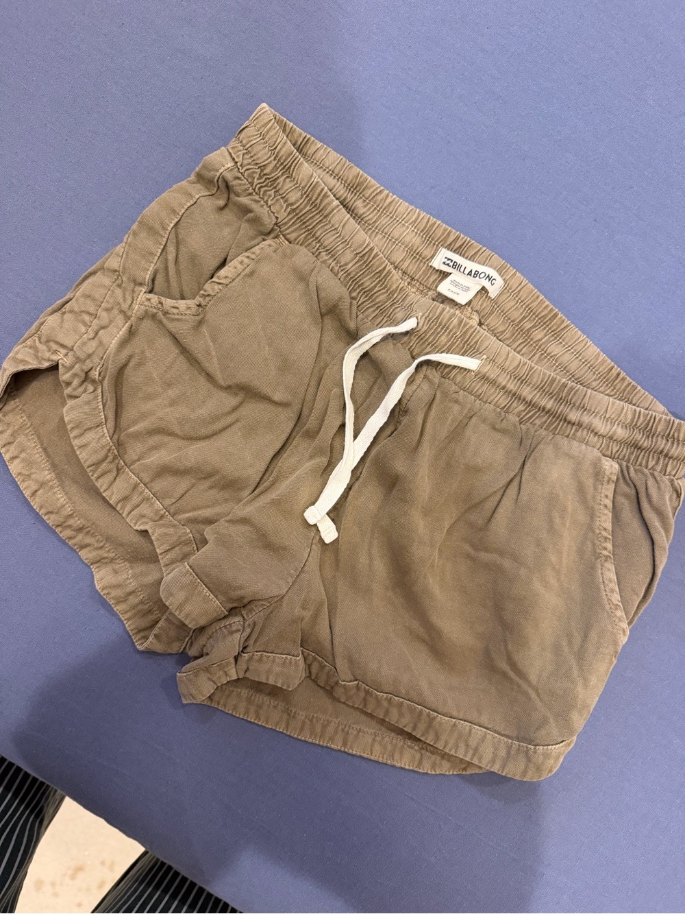 Billabong Women's Olive-Tan Athletic Drawstring Shorts